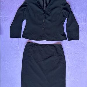 Le Suit Black Skirt Suit Size 18 Career Office Set